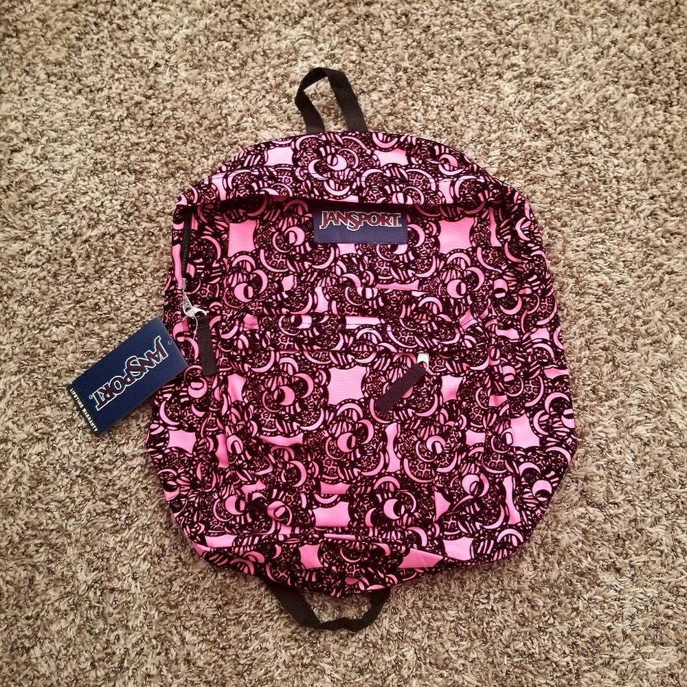 Jansport Superbreak Hot Pink Velvet Floral